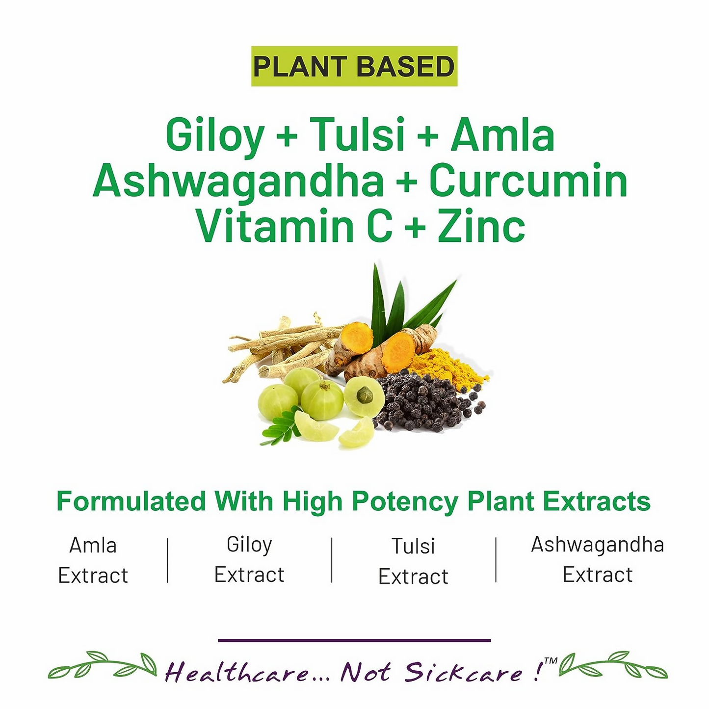 Bliss Welness Giloy Tulsi Amla Ashwagandha Curcumin Tablets - Swadesiicart