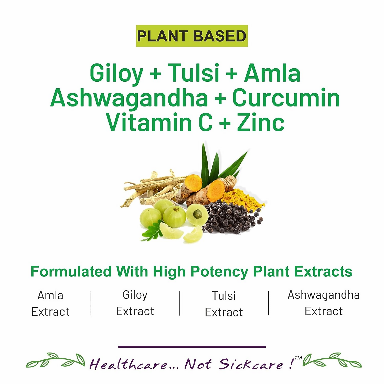 Bliss Welness Giloy Tulsi Amla Ashwagandha Curcumin Tablets - Swadesiicart