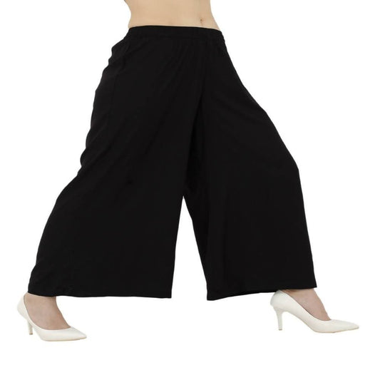 Lagi Women's Black Solid Palazzo (PLZ03A) | Swadesiicart