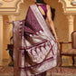 Astita Banarasi Silk Purple Saree | Swadesiicart