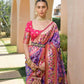 Vishnu Weaves Women's Purple Paithani Silk Zari Woven Saree with Unstitched Blouse - Swadesiicart