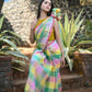 Very Much Indian Pure Linen Saree With Sleek Border And Exclusive Design - Beige | Swadesiicart