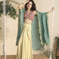 Anaita Maroon Chinon Readymade Shrug Suit with Embroidery Sequence Work
