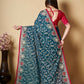 Vamsee Teal Organza Saree - Swadesiicart