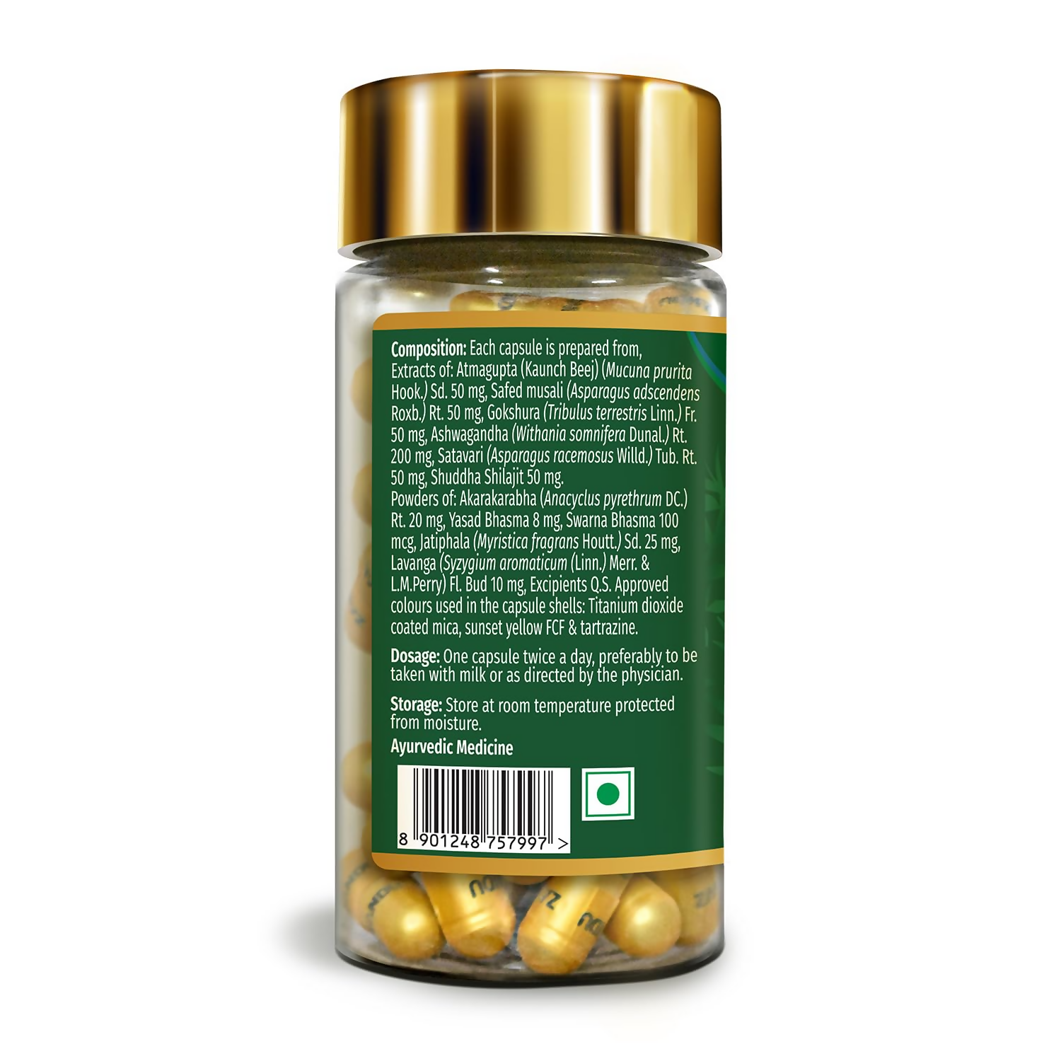 Zandu Ashwagandha Gold Plus Capsules - Swadesiicart