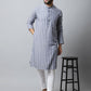 Even Apparels Blue Color Pure Cotton Men's Kurta With Band Collar (STR1168) | Swadesiicart