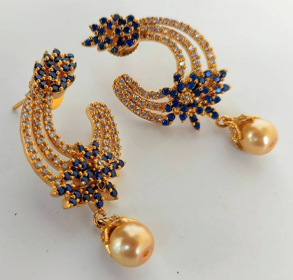 Blue AD Fashion Earrings | Swadesiicart