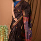 Very Much Indian Handloom Pure Dupion Silk Saree With Sleek Golden Border - Brown | Swadesiicart