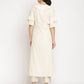 Ahalyaa Women Off White Layered Kurta With Trousers | Swadesiicart