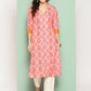 Ahalyaa Women's Traditional wear Kurta - Orange | Swadesiicart