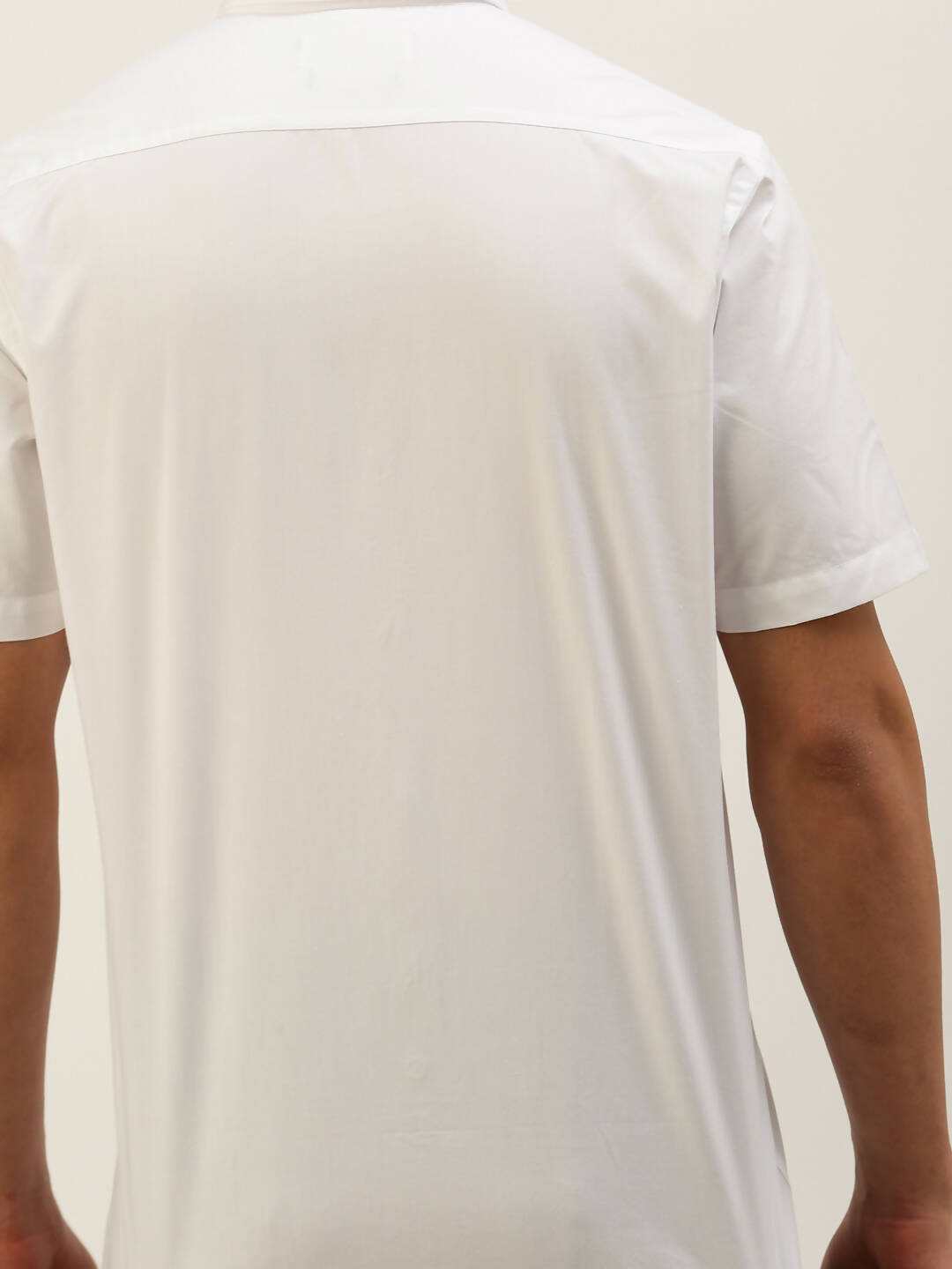 Ramraj Cotton Mens Half Sleeve Formal Poly Cotton White Shirt | Swadesiicart