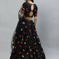 Black Cotton Embroidered Work Lehenga Choli with Dupatta - Jivika