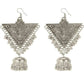 Mominos Fashion Joharkamal Silver-Plated Triangle Design Drop Earrings For Women - Swadesiicart
