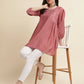 Pink Chinon Yoke Embroidered A-line Top - Tarini - Swadesiicart
