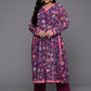 Ahalyaa Women's Traditional wear Kurta Set - Purple | Swadesiicart