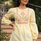 Juniper Women's Lemon Cotton Dobby Solid Embroidered Straight Tunic | Swadesiicart