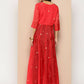 Ahalyaa Womens Kurta Set - Red | Swadesiicart