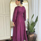The52 Purple Women's Gorgeous Embroidered Vichitra Silk Fabric Flared Kurta Pant with Dupatta Set - Swadesiicart