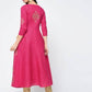 Aniyah Cotton Block Printed Angrakha Kurta Fuchsia (AN-132K)
