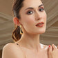 Golden Drop Earrings - Ruby Raang | Swadesiicart