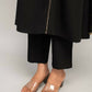 FIORRA Women's Black Creap A-Line Kurta Pant With Dupatta - Swadesiicart