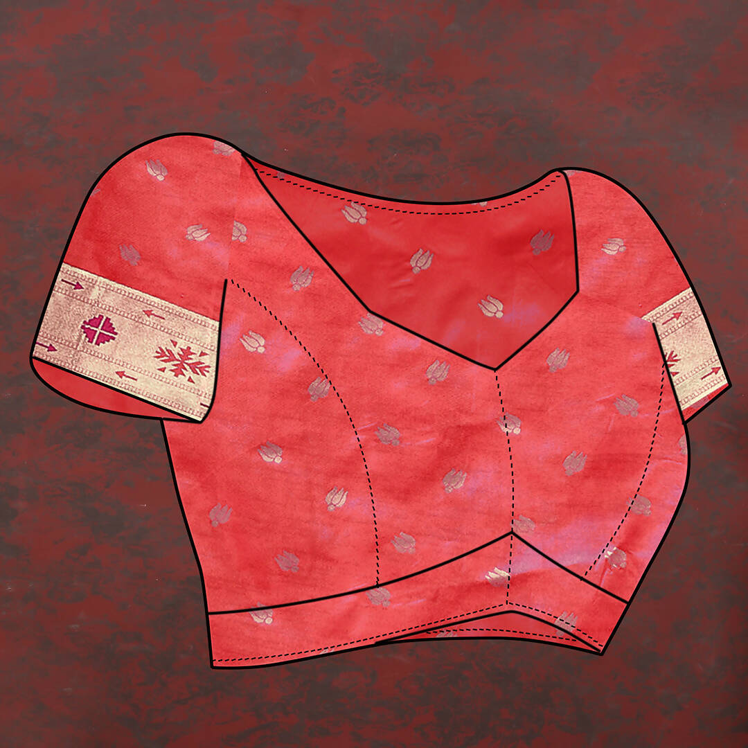 Lorenvalley Fashion Red Soft Paithani Silk Woven Design Copper Zari Meenakari Weaving Saree - Swadesiicart
