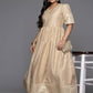 Ahalyaa Women's Traditional wear Ethnic Dress - Tan | Swadesiicart