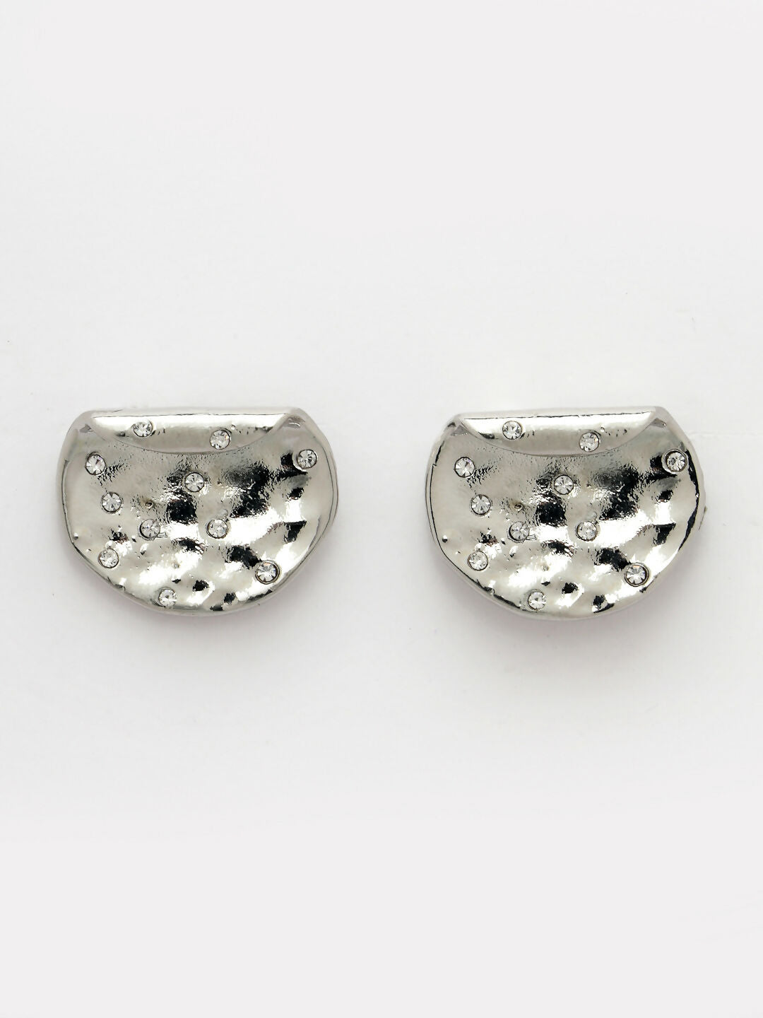 NVR Women's Set of 2 Gold & Silver Brass-Plated Artificial Stones Studded Studs Earring - Swadesiicart