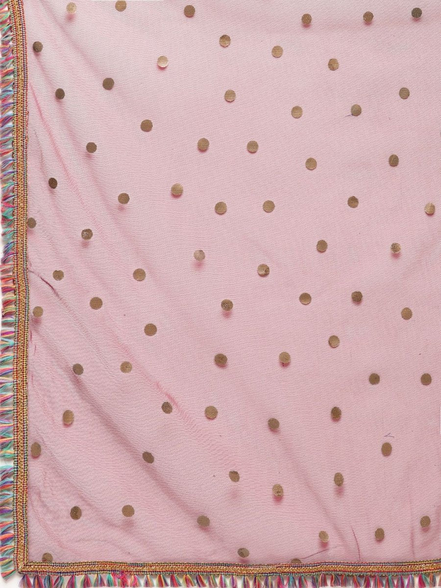 Ahalyaa Women Beige Floral Printed Regular Gotta Patti Kurta with Palazzos & With Dupatta | Swadesiicart