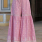 Juniper Women's Pink Cambric Floral Print Kurta Sharara Sets | Swadesiicart