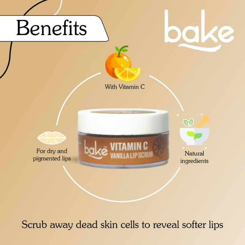 Bake Vitamin C Vanilla Lip Exfoliating & Lightening Scrub - Swadesiicart