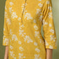 Myshka Women's Yellow Printed Cotton Round Neck Party Tunic With Trousers Co-ord set - Swadesiicart