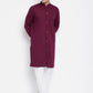 Even Apparels Maroon Pure Cotton Men's Sherwani Kurta With Open Front | Swadesiicart