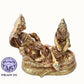 Pranchi Brass Idol Of Lord Vishnu Laxmi On Sheshnag - Swadesiicart