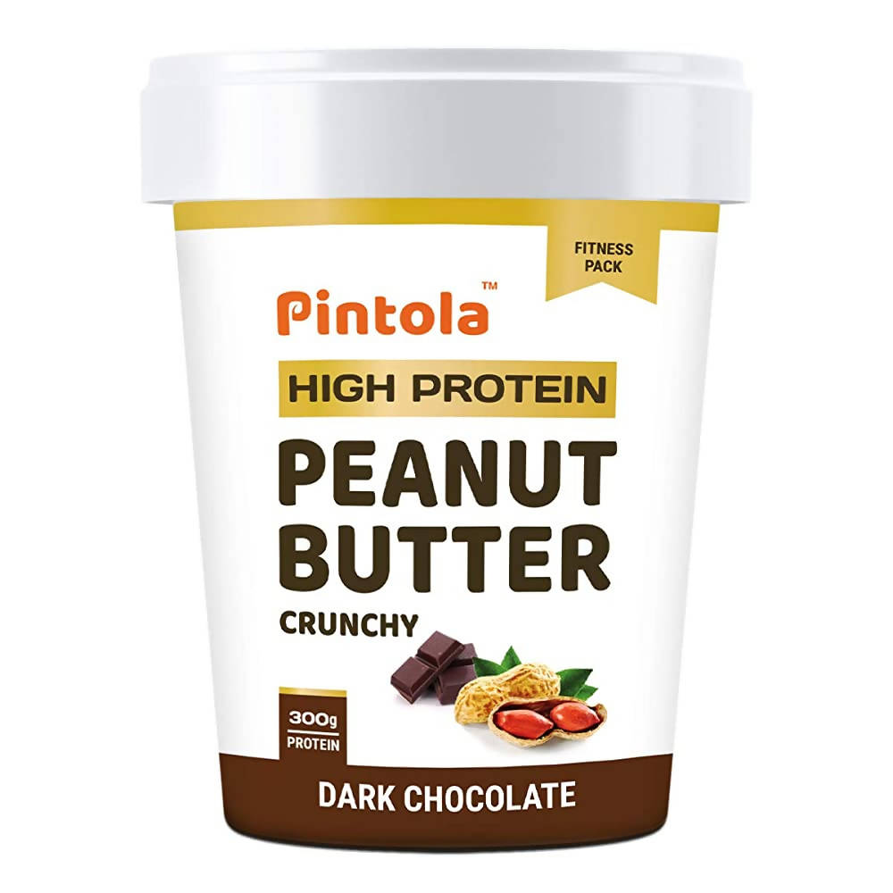 Pintola High Protein Dark Chocolate Crunchy Peanut Butter - Swadesiicart