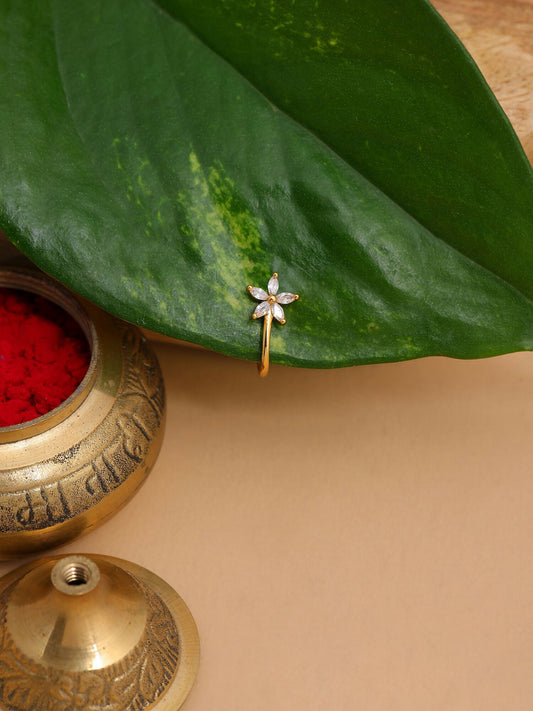 Ruby Raang Gold Star Nose Pin | Swadesiicart