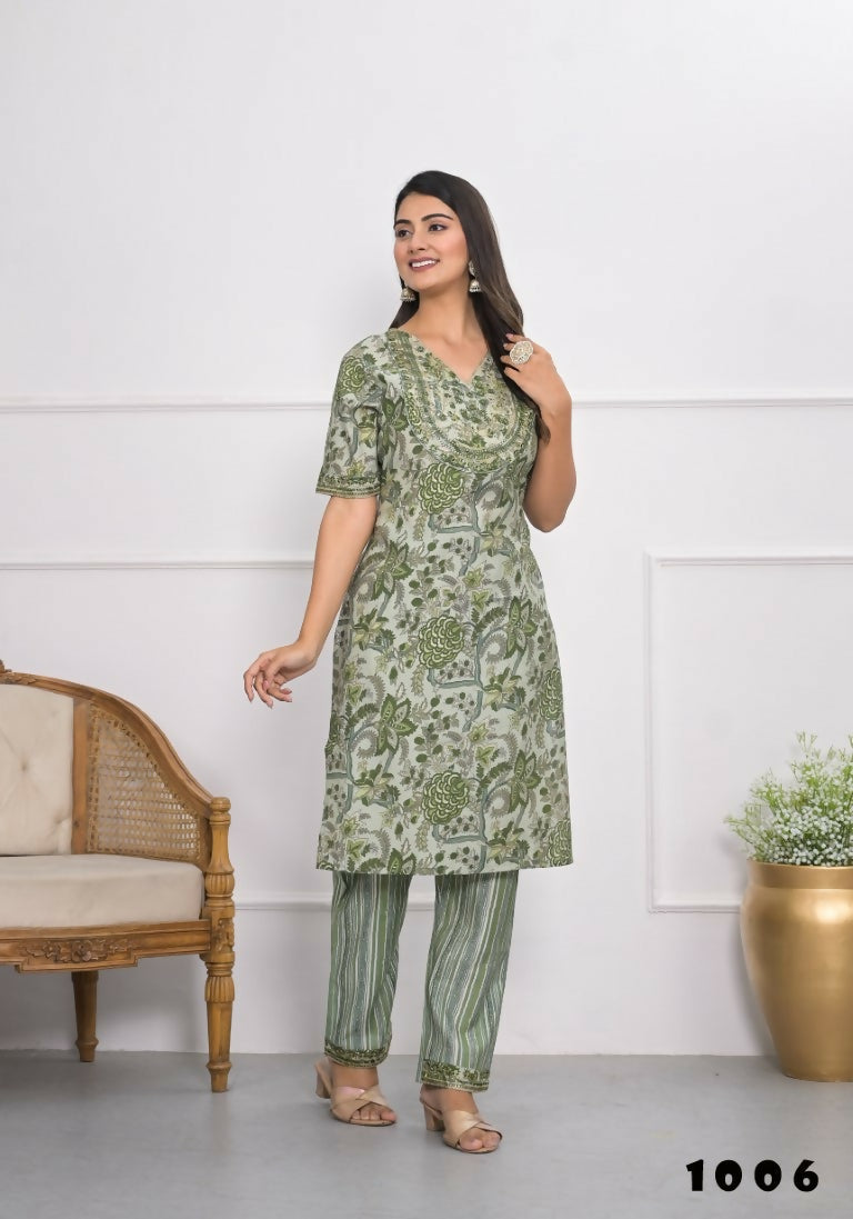 Festive Wear Ethnic Green chanderi Stitched Suit With Dupatta - Anbazaar - Swadesiicart