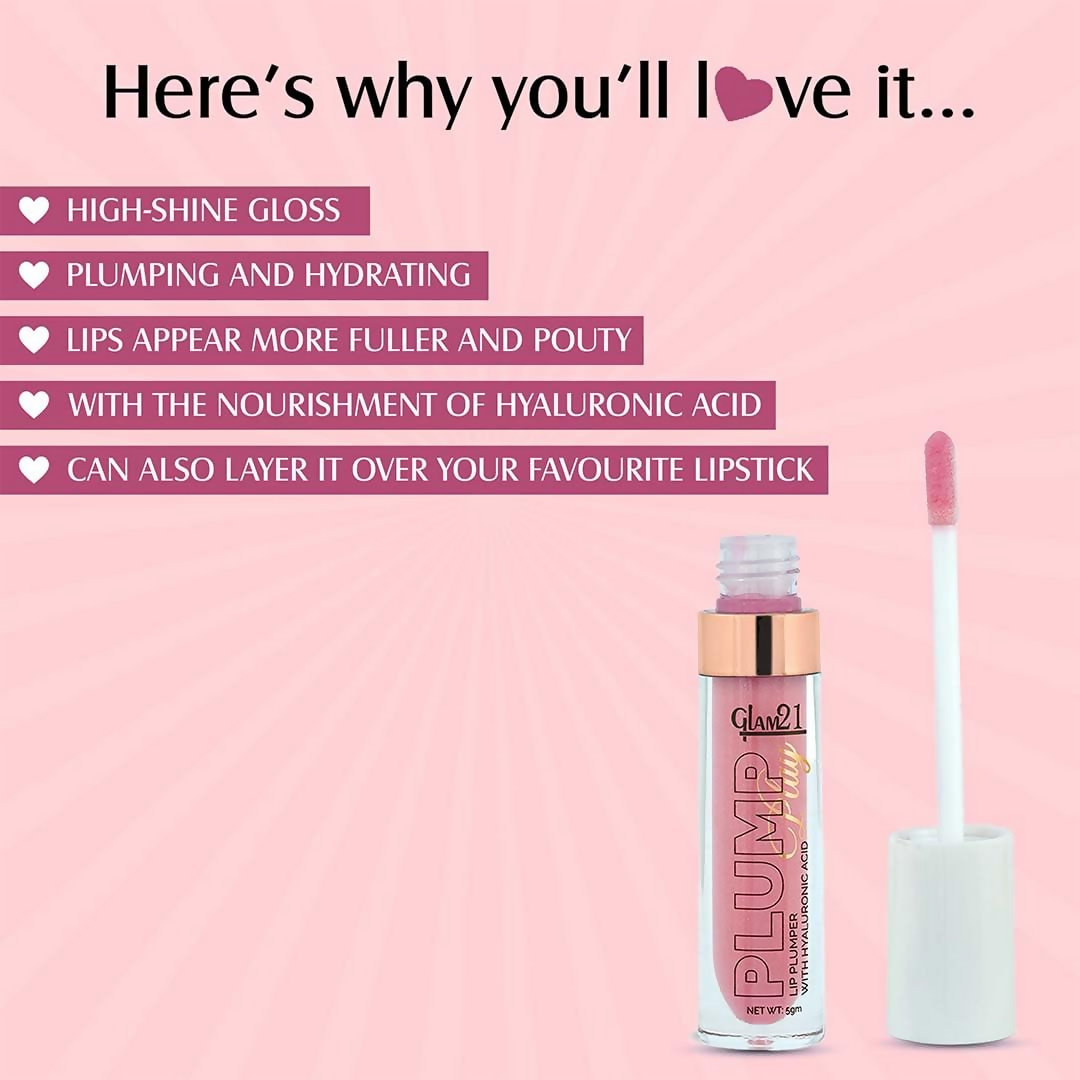 Glam21 Lip Plump Play Lip Plumper With Hyaluronic Acid - 01 Starlight - Swadesiicart