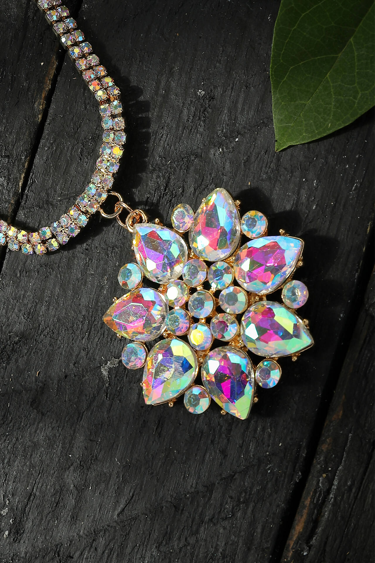 Mominos Fashion Johar Kamal Statement Gold-Polished Finish AD Stone Long Necklace For Women (White) | Swadesiicart