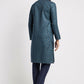 Ethnic India Blue Men's Kurta Ethnic Motifs Polyester | Swadesiicart