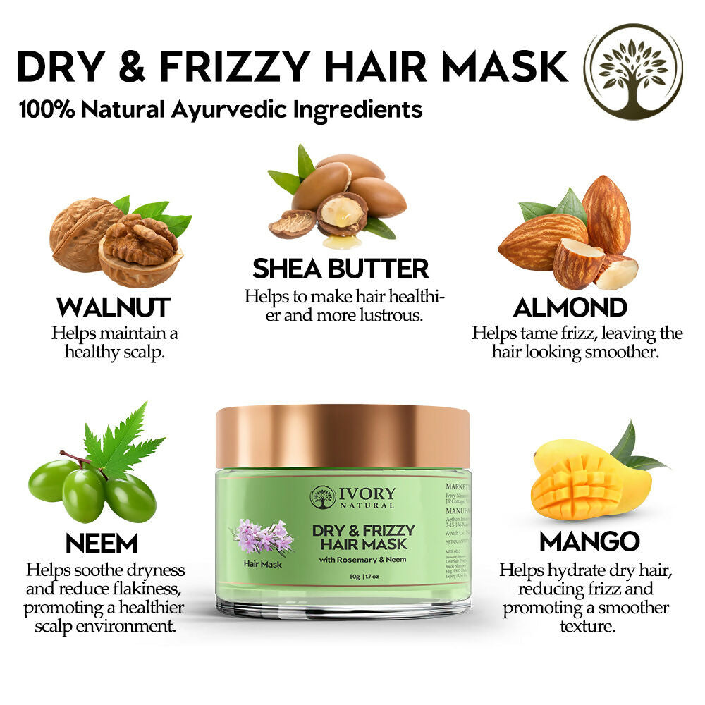 Ivory Natural Dry Rough Hair Mask For Smooths Hair, Frizz Reduction | Swadesiicart