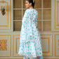 Pomcha Jaipur Blue Saadgi Blue Phool Anarkali Set | Swadesiicart