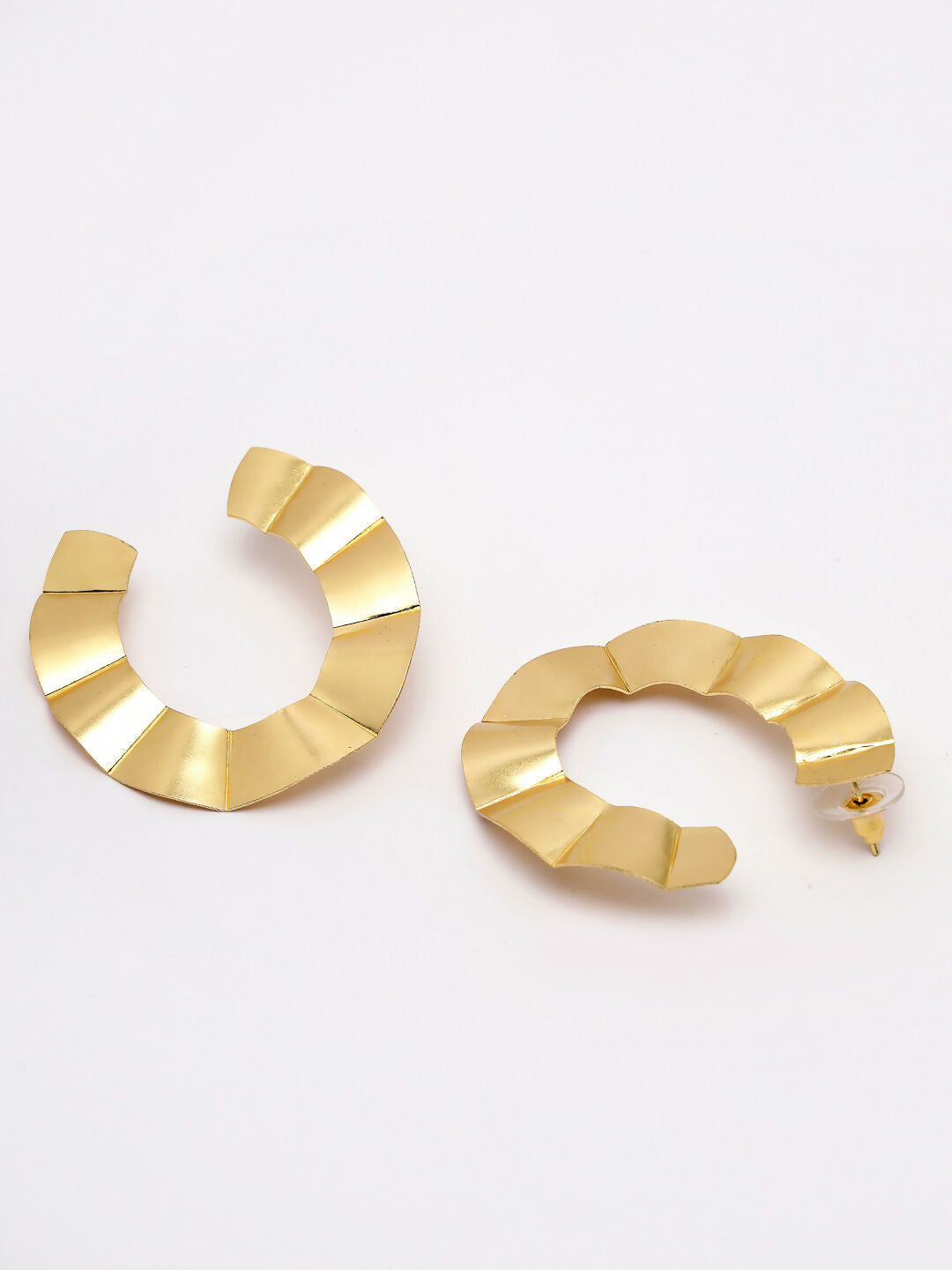 NVR Women Gold-Polished Contemporary Drop Earrings - Swadesiicart