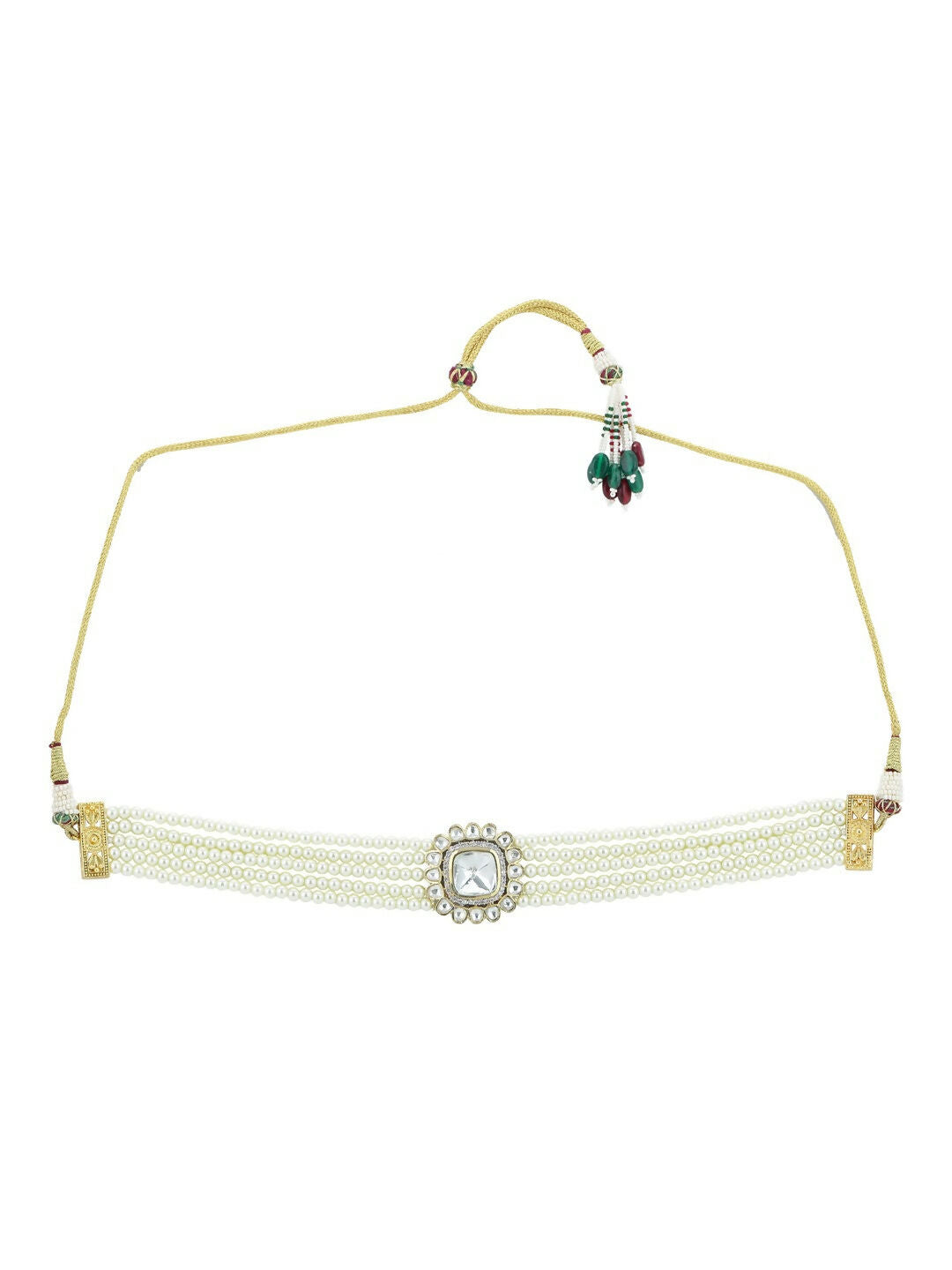Pearl Kundan Choker- Ruby Raang | Swadesiicart