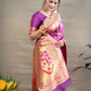 Jyoti Fashion Women's Purple Paithani Silk Zari Woven Saree with Blouse | Swadesiicart