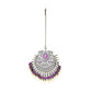 Oversized Diamond & Maroon Stone Maang Tikka- Ruby Raang | Swadesiicart