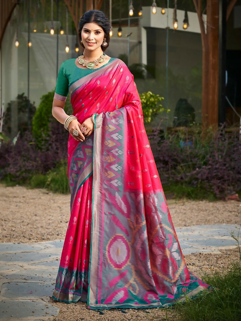 Shree Shyam Fashion Red Soft Silk Saree