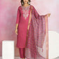 Ethnic Festive Wear Chanderi Red Stitched Suit With Dupatta - Tanisha | Swadesiicart