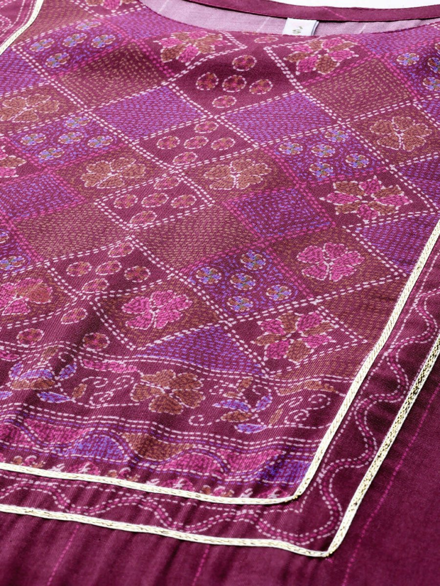 Ahalyaa Women's Traditional wear Kurta - Purple | Swadesiicart