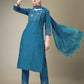 Jyoti Fashion Women's Morpich Cotton Blend Embroidery & Fancy Lace work Kurta with Trouser & Dupatta | Swadesiicart